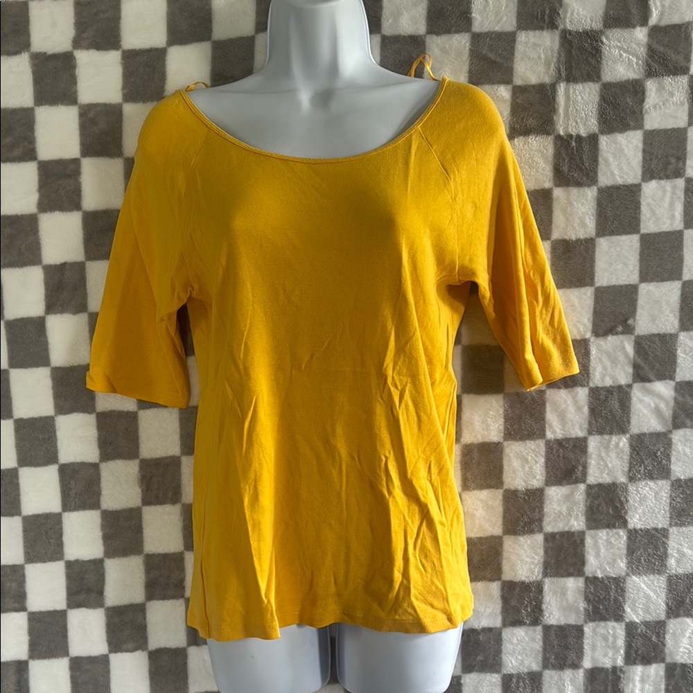 Ann Taylor 1/2 Sleeve Crew Neck Tee Shirt 100% Cotton size L/Large